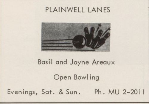 Plainwell Lanes - 1966 Ad (newer photo)